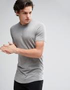 Jack & Jones Core Longline Muscle Fit T-shirt - Gray