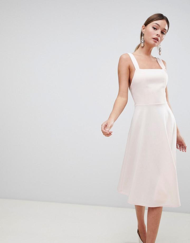 Asos Design Square Neck Prom Dress - Pink