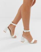 Be Mine Bridal Genna Ivory Block Heeled Sandals