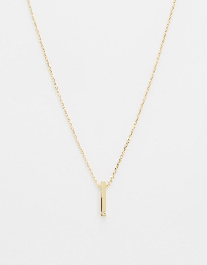 Orelia Vertical Crystal Bar Necklace - Gold