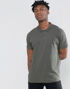Asos Oversized Polo With Batwing Sleeves In Khaki - Green