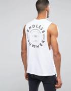 Asos Sleeveless T-shirt With Endless Summer Back Print - White