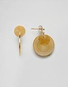 Pieces Interlock Circle Earrings - Gold