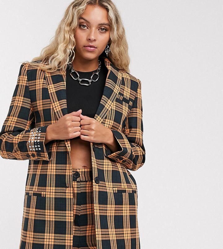 Collusion Check Blazer With Print