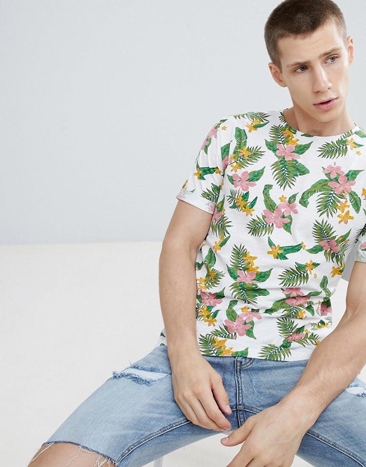 Only & Sons T-shirt In Print - White