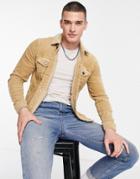 Only & Sons Corduroy Jacket In Beige-neutral