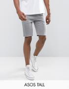 Asos Tall Skinny Short With Contrast Waistband - Gray
