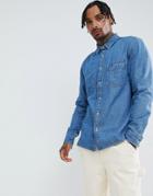 Wrangler Oversized Denim Shirt-navy