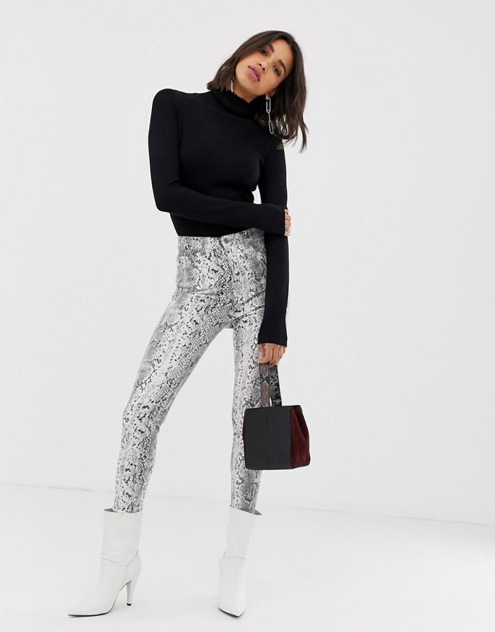Stradivarius Jegging In Snake Print - Multi