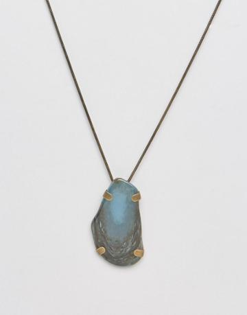 Jaeger Stone Effect Pendant Necklace - Green