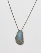Jaeger Stone Effect Pendant Necklace - Green