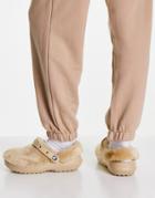 Crocs Fur Sure Classic Lined Clogs In Chai-multi
