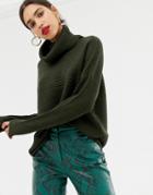 Vero Moda Ribbed Roll Neck Sweater - Green