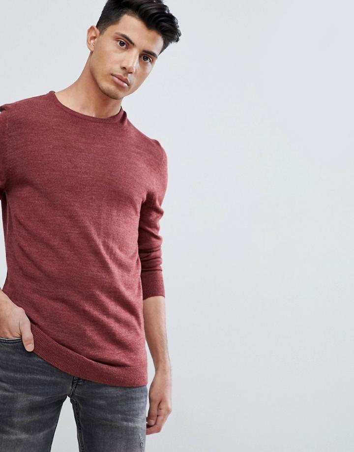 Threadbare Basic Soft Touch Crew Neck Sweater - Red