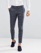 Jack & Jones Premium Slim Suit Pants In Wide Check - Navy