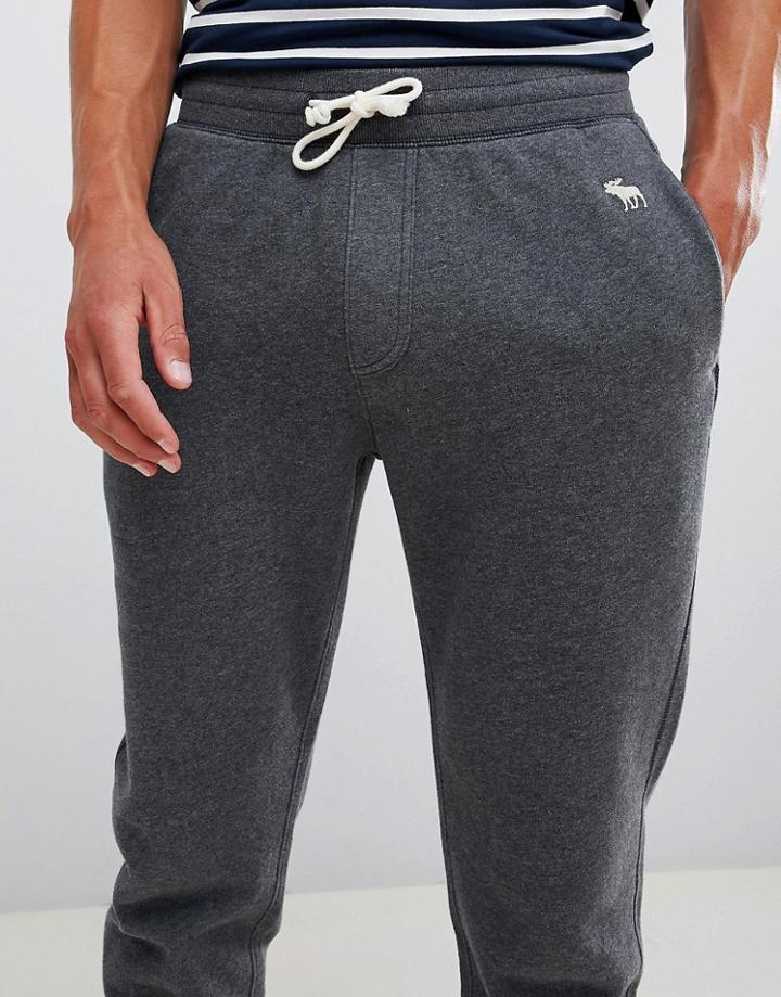 Abercrombie & Fitch Icon Logo Cuffed Jogger In Dark Gray Marl - Gray