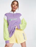 Daisy Street Active 1/2 Zip Sweatshirt In Color Block-multi
