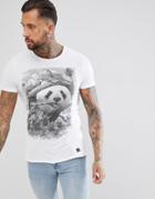 Blend T-shirt In Panda Print - White