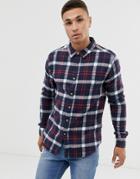 Soul Star Fitted Check Shirt-black