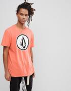 Volcom T-shirt With Large Logo In Salmon - Orange