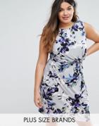 Uttam Boutique Plus Dress With Twist Front - Gray
