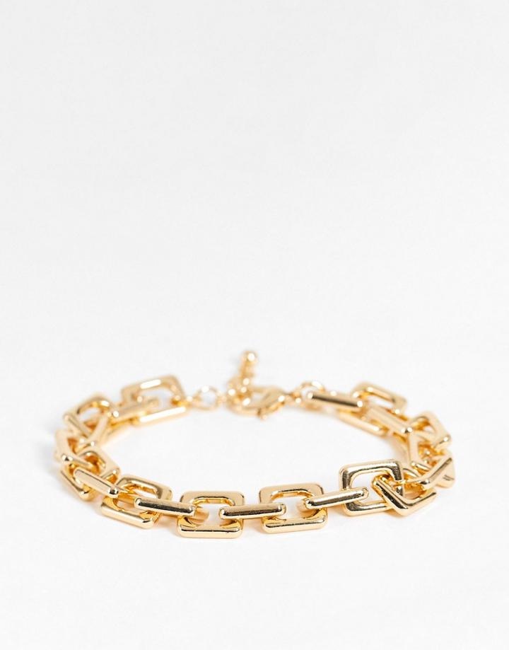 Designb Square Link Bracelet In Gold