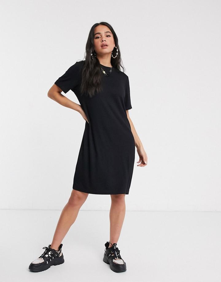 Monki Mini T-shirt Dress In Black