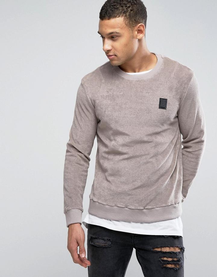 Religion Sweatshirt In Towelling Jersey - Gray