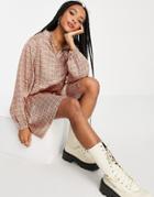 Object Printed Tiered Smock Dress In Pink