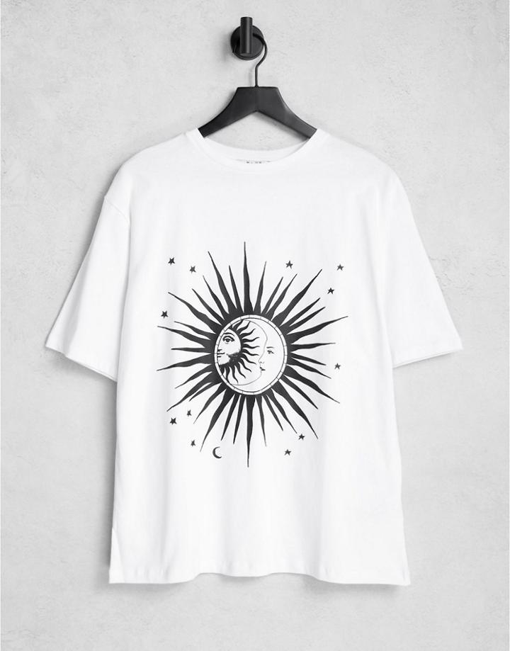 Na-kd Sun And Moon T-shirt In White