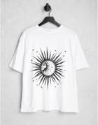 Na-kd Sun And Moon T-shirt In White