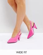 New Look Wide Fit High Vamp Cone Heel Shoe - Pink