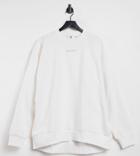 Collusion Unisex Oversized Sweatshirt In White Cord Fabric Set