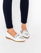 Asos Mayfair Embellished Pointed Flat Shoes - White