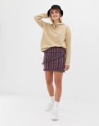 Noisy May Textured Printed Mini Skirt - Multi