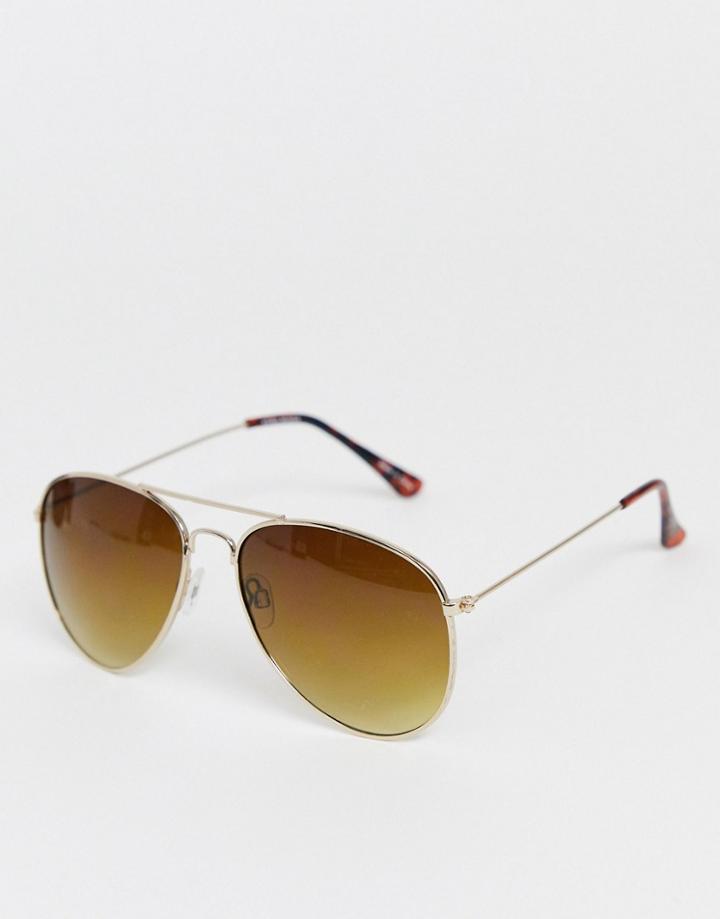 Vero Moda Square Sunglasses-gold
