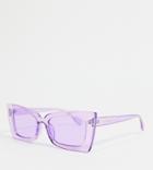 South Beach Chunky Cateye Sunglasses In Lilac-purple