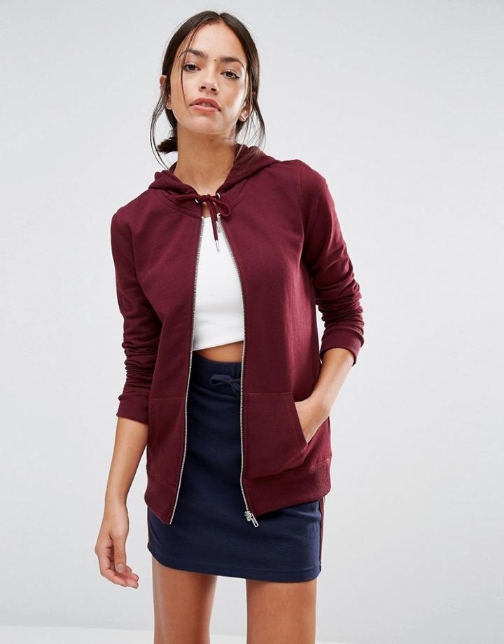 New Look Zip Through Hoodie - Red