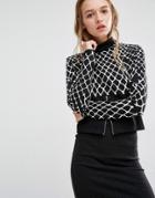 Cheap Monday Printed High Neck Co-ord Sweatshirt With Zip Detail - Multi