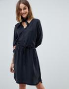 Maison Scotch Kimono Inspired Wrap Dress-black