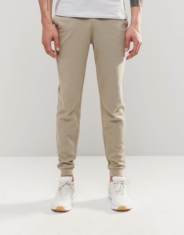 Asos Skinny Joggers In Light Stone - Chinchilla