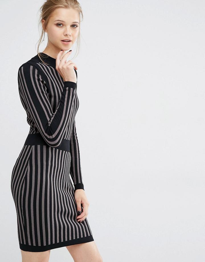 Y.a.s Billi Long Sleeve Knit Dress - Black