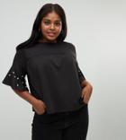 Koko Faux Pearl Embellished Top - Black