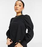 Y.a.s Petite Sweater With Shirred Sleeve Detail In Black