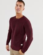 Jack And Jones Originals Ribbed Crew Neck Knitwear - Red