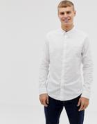 Hollister Icon Logo Button Down Oxford Shirt Muscle Skinny Fit In White - White