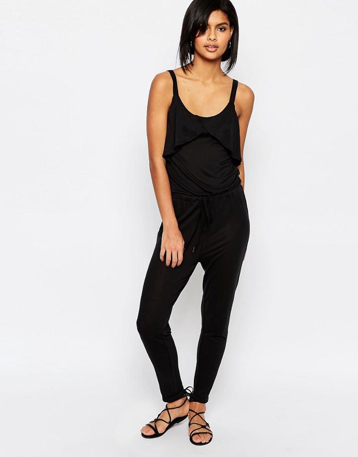 Vero Moda Tall Ruffle Jumpsuit - Black