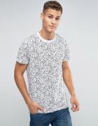 Jack And Jones T-shirt With Contrasting All Over Splatter Print - White