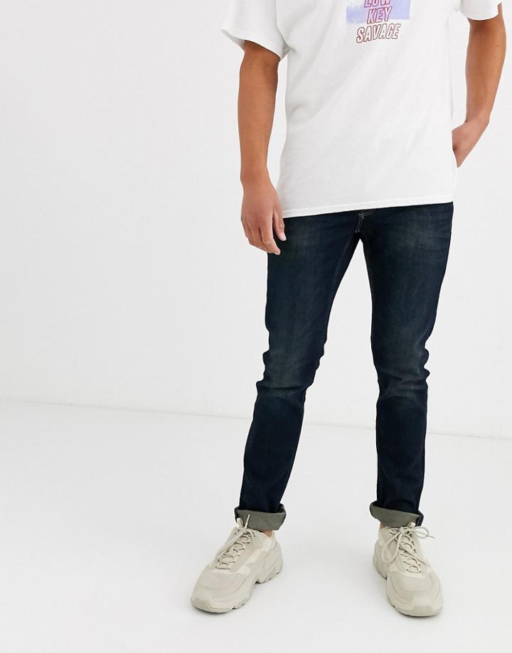 Only & Sons Slim Fit Super Stretch Jeans In Dark Wash Blue
