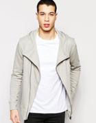 Selected Homme Zip Hood Sweat - Ghost Gray